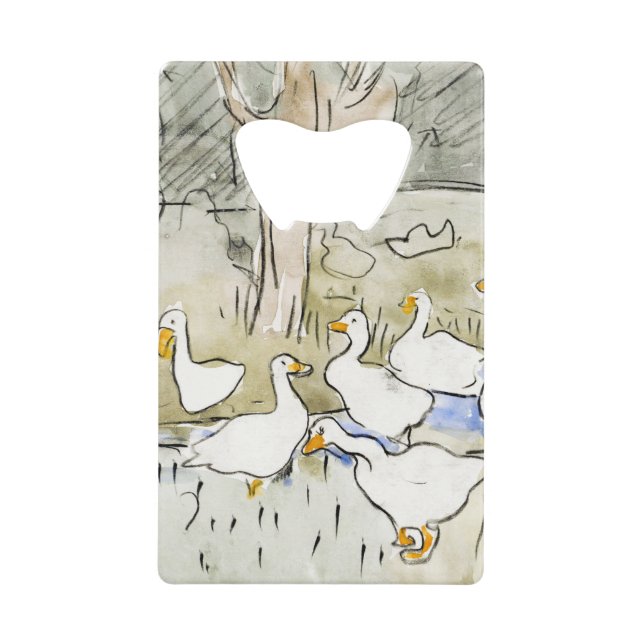 Handgezeichnete Niedliche Enten Fotos Weißente Kle Geldbeutel Flaschenöffner (Vorderseite)