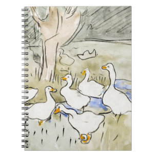 Handgezeichnete Niedliche Enten Fotos Weißente Kle Notizblock