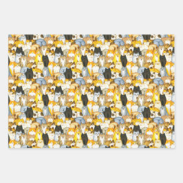 Handgezeichnete Niedliche Kätzchen Muster Pet Cats Geschenkpapier Set