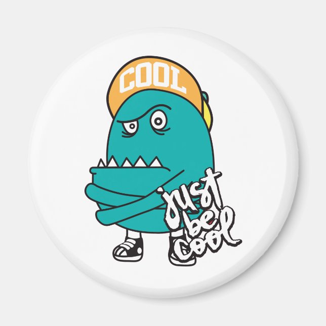 Handgezeichnete niedliche Monster-Abbildung Magnet (Vorne)