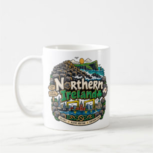 Handgezeichnete Nordirland-Reise-Kunst-Sehenswürdi Kaffeetasse