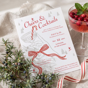 Handgezeichnete nordische Weihnachts-Cocktailparty Einladung