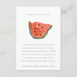 Handgezeichnete Obstbücher für Babydusche Begleitkarte