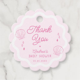 Handgezeichnete Ocean Muschel Kinderdusche Danke Geschenkanhänger