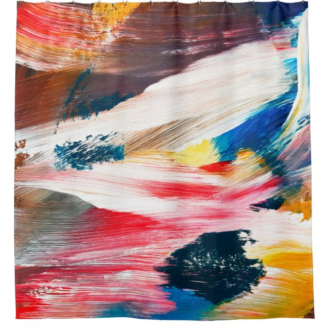 Handgezeichnete Ölmalerei. Abstrakter Kunsthinterg Duschvorhang (Vorderseite)