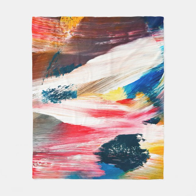 Handgezeichnete Ölmalerei. Abstrakter Kunsthinterg Fleecedecke (Vorderseite)