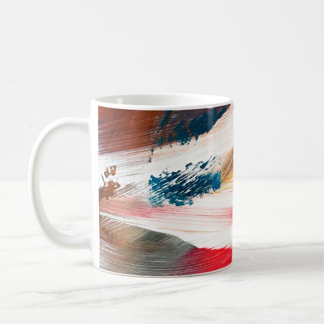 Handgezeichnete Ölmalerei. Abstrakter Kunsthinterg Kaffeetasse (Links)