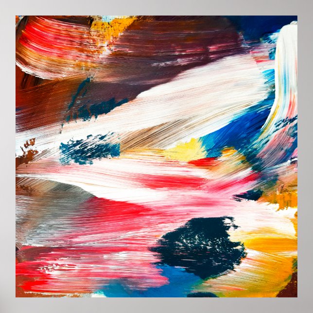 Handgezeichnete Ölmalerei. Abstrakter Kunsthinterg Poster (Vorne)