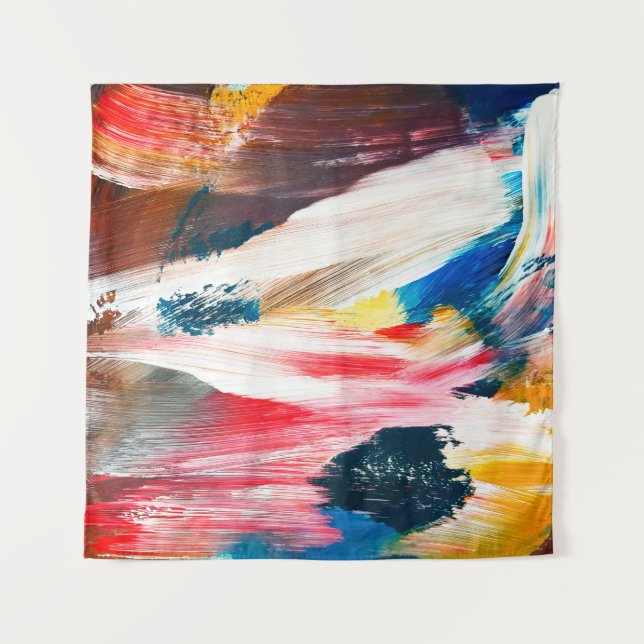 Handgezeichnete Ölmalerei. Abstrakter Kunsthinterg Wandteppich (Vorderseite)