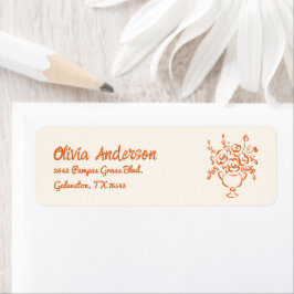 Handgezeichnete Orange Blumenstrauß Babydusche