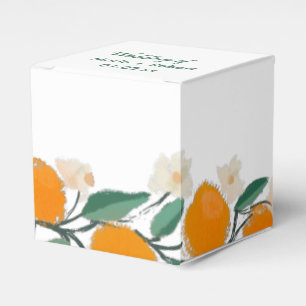 Handgezeichnete orange botanische abstrakte Bridal Geschenkschachtel
