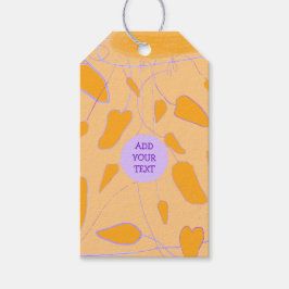 Handgezeichnete Orangenblätter Geschenkanhänger