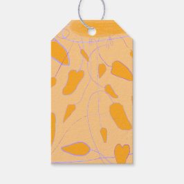 Handgezeichnete Orangenblätter Geschenkanhänger