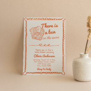 Handgezeichnete Orangenbüsche in der Ovene-Babydus Einladung