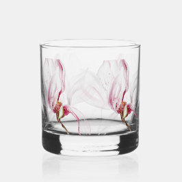 Handgezeichnete Orchideenschrift Whiskyglas