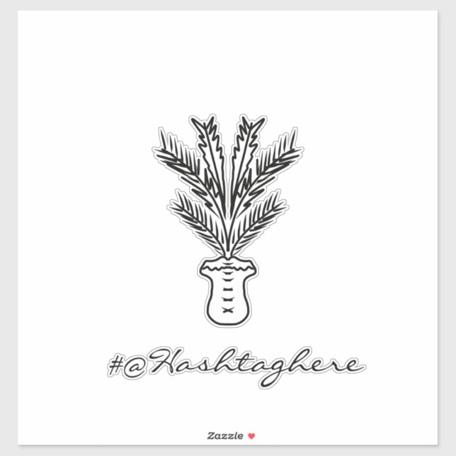 Handgezeichnete Palm Tree Name Script Car Sticker (Blatt)