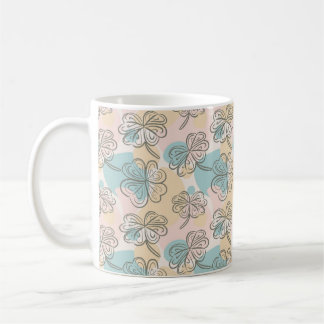 Handgezeichnete Pastellfarben Muster Sketch Kaffeetasse