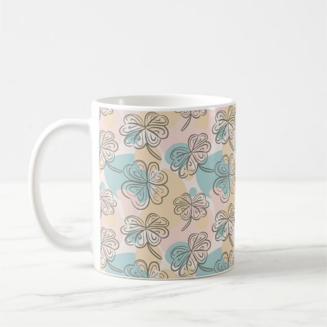 Handgezeichnete Pastellfarben Muster Sketch Kaffeetasse (Links)