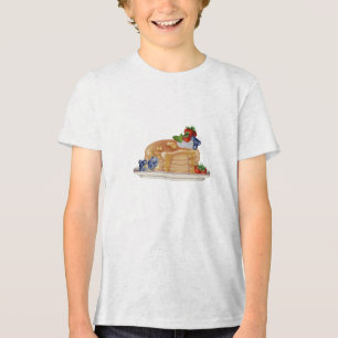 Handgezeichnete Pfannkuchen Beeren Frühstück Essen Tri-Blend Shirt