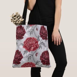 Handgezeichnete Pfingstrose-Tasche – Elegantes Kar