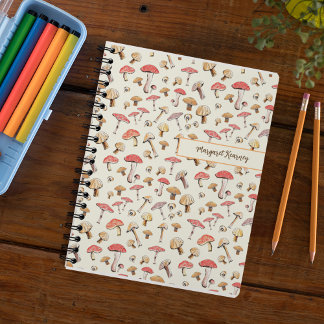 Handgezeichnete Pilze Boho Cottagecore Notizbuch