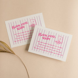 Handgezeichnete Pizza Pink Babybuchanfrage Begleitkarte