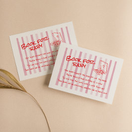 Handgezeichnete Pizza Red Pink Babybuchanfrage Begleitkarte