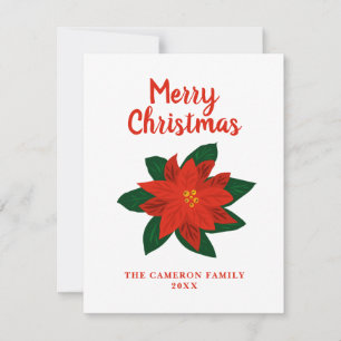 Handgezeichnete Poinsettia Blume Frohe Weihnachten