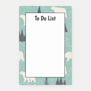 Handgezeichnete Polar Bären Evergreen Trees zu tun Post-it Klebezettel