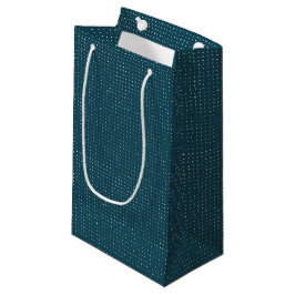 Handgezeichnete Punkte auf dunklem Aquamarin Kleine Geschenktüte
