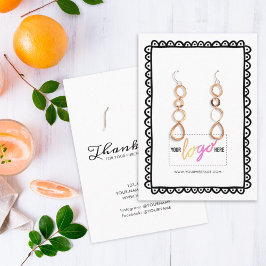 Handgezeichnete Rahmen-Ohrringe für benutzerdefini Visitenkarte