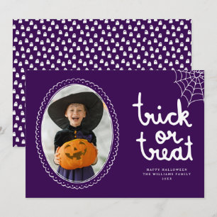 Handgezeichnete Rahmen Trick oder Treat Halloween Karte