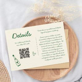 Handgezeichnete Retro-Sketch Grüne Hochzeitdetails Begleitkarte