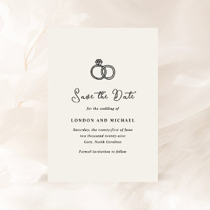 Handgezeichnete Ringe Doodle Moderne Hochzeit Save The Date