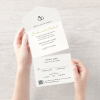 Handgezeichnete Rings Doodle QR Code Moderne Hochz