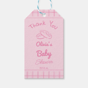 Handgezeichnete Rosa Bun in der Oven Baby Girl Dus Geschenkanhänger