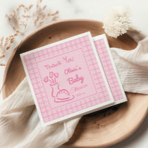 Handgezeichnete rosa 'Bun in the Oven' Baby-Mädche