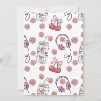 Handgezeichnete rosa girly Elemente nahtloses Must Einladung