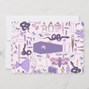 handgezeichnete Rosa-Halbkuchen-Zombie Einladung