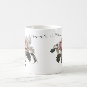Handgezeichnete rosa Kohlrose (PERSONALISIEREN) Verwandlungstasse