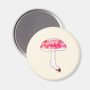 Handgezeichnete rosa Pilz süße Pastell-Pilzkunst Magnet