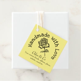 Handgezeichnete Rose mit Liebe Vielen Dank Geschenkanhänger