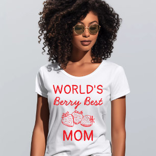 Handgezeichnete rote Erdbeere beste Mutter Muttert T-Shirt