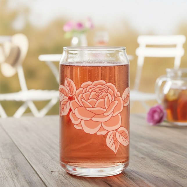 Handgezeichnete rote Rosen-Dosen Glas (Von Creator hochgeladen)