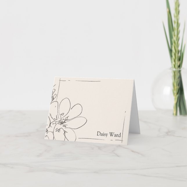 Handgezeichnete rustikale Wildblume personalisiert (Vorderseite)
