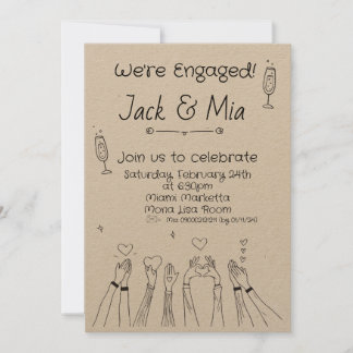 Handgezeichnete Schneeballeinladung Einladung