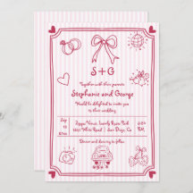 Handgezeichnete Schneebeldoodle Rosa QR-Code Hochz