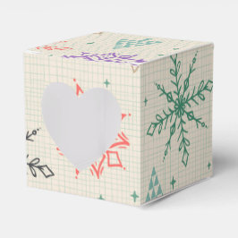 Handgezeichnete Schneeflocken Weihnachtsbäume Mult Geschenkschachtel