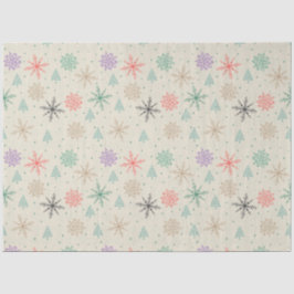 Handgezeichnete Schneeflocken Weihnachtsbäume Mult Seidenpapier