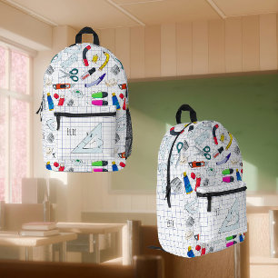 Handgezeichnete Schulbedarf Bedruckter Rucksack